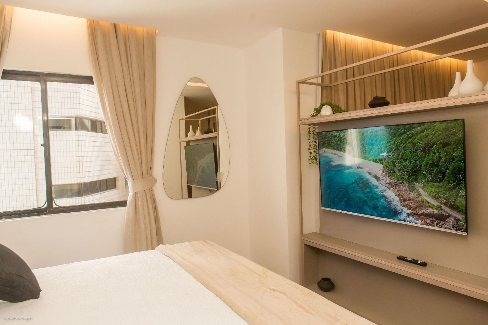 Apartamento Flat Moderno E Elegante Na Beira Mar De *